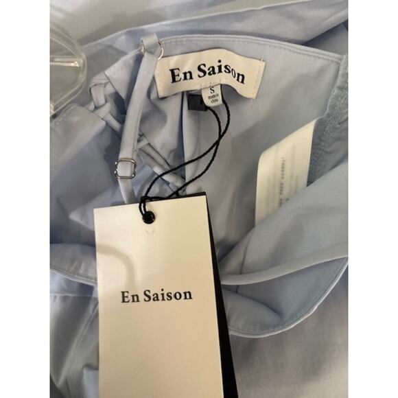 EN SAISON Abigail Midi Skirt Set Pleated Medium & Bralette Small Sky Blue NWT - Picture 10 of 10